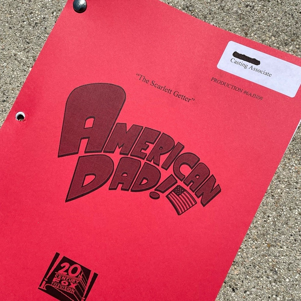 American Dad 2010 Scarlett Getter Production Used Casting Dep Table Draft Script
