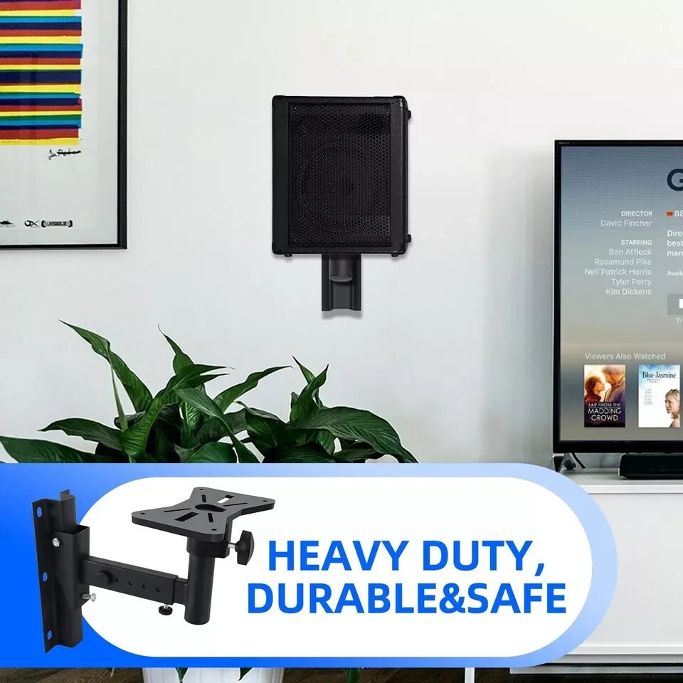 2PC Universal Heavy-duty DJ Speaker Wall Mount Brackets Stands 66 Lbs Adjustable