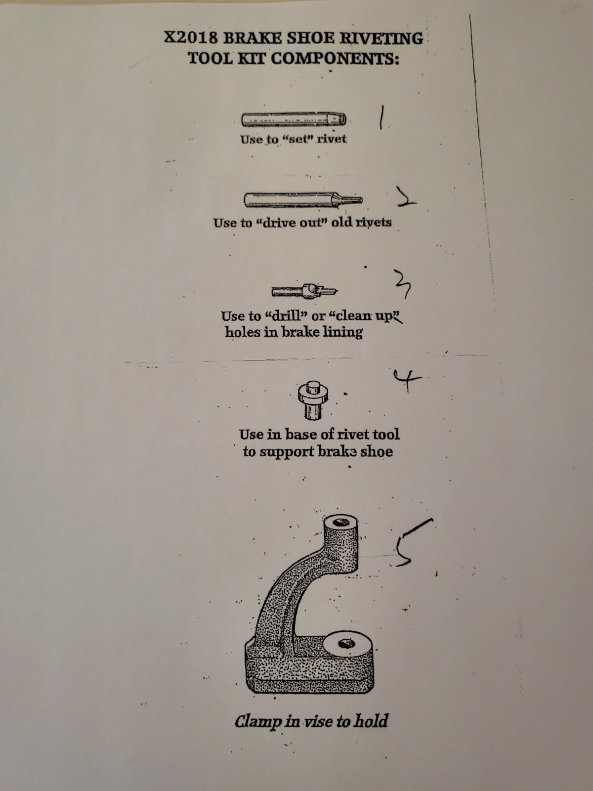 Brake Shoe Rivet Tool, Brake Shoe Lining Rivet Tool 1900-1960s