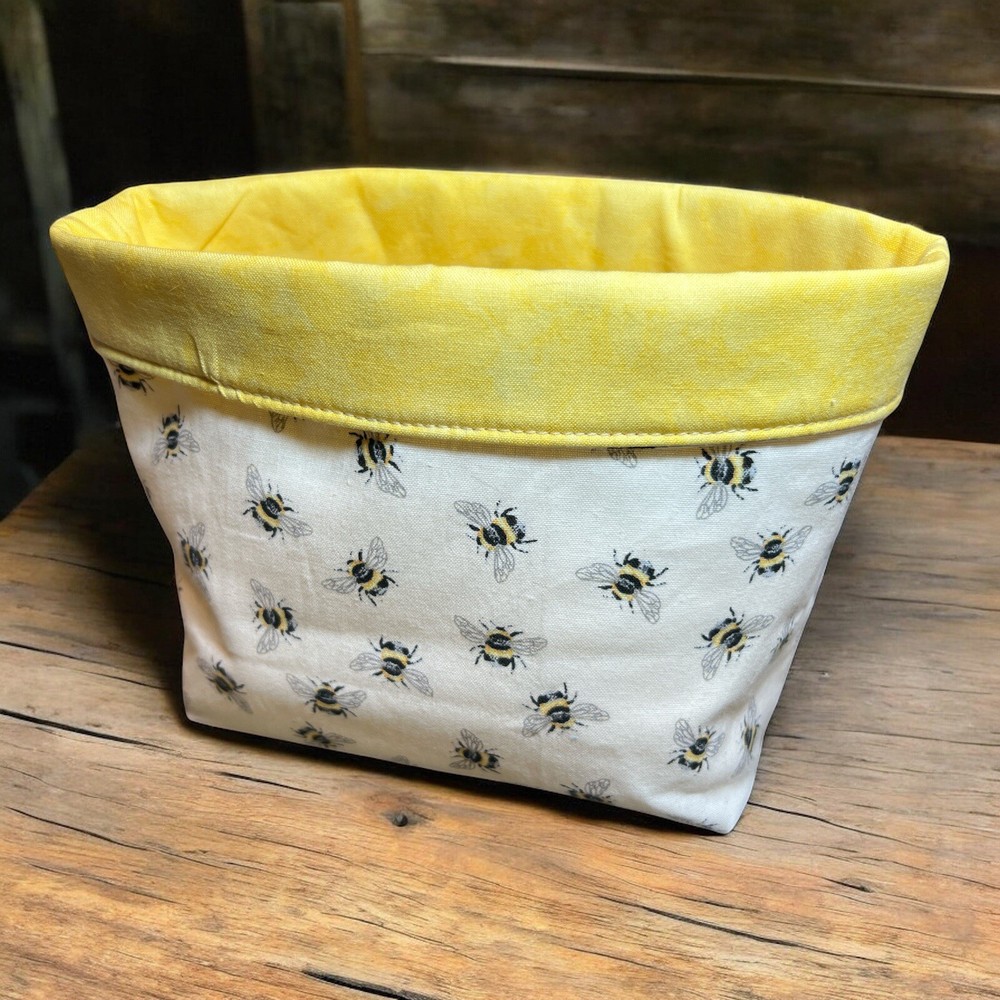 Bees - Fabric Storage Basket - 100% Cotton