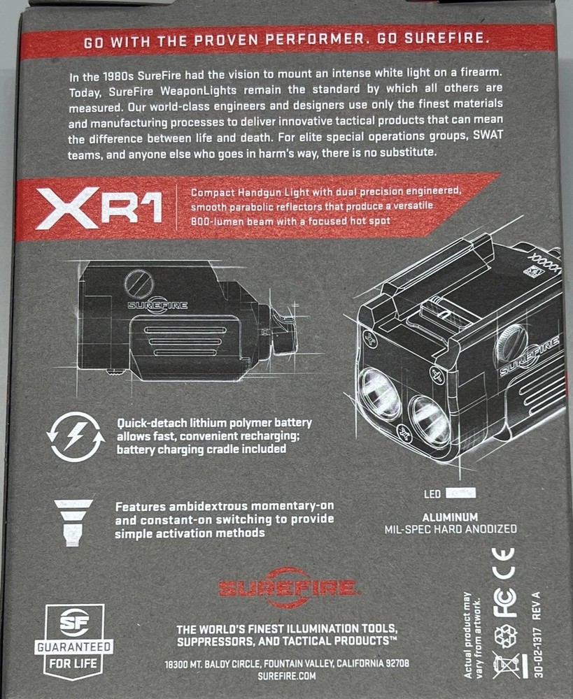 $449 NIB 800 LU COMPACT RECHARGEABLE PISTOL LIGHT