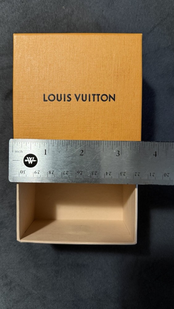 Authentic Louis Vuitton Empty Small Gift Box - Orange/Blue Logo - 3.5" Width