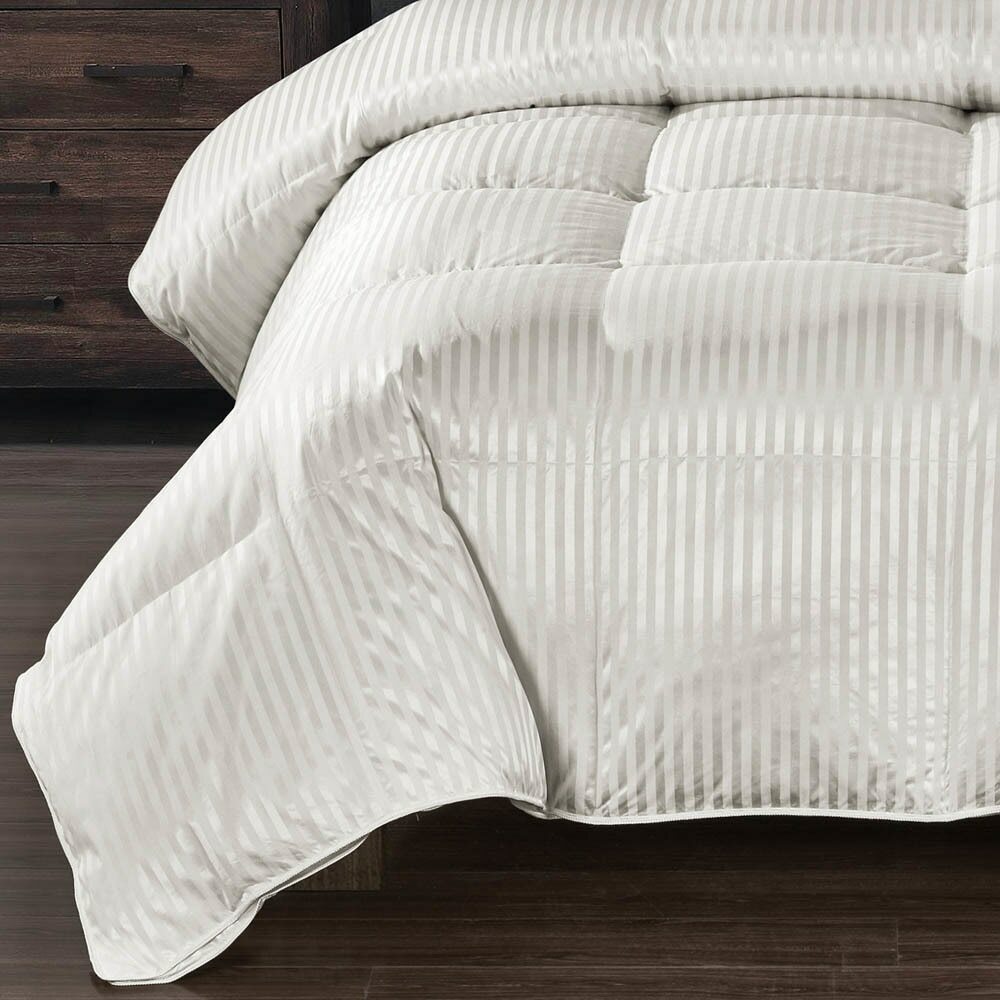 Goose Down Comforter Striped 900 Thread Count Silk Extra Warm Heavy Duvet Insert