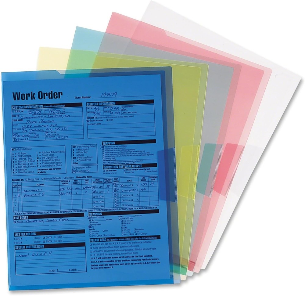 Smead Organized Up Poly Translucent Project Jacket, Letter Size, Assorted Colors
