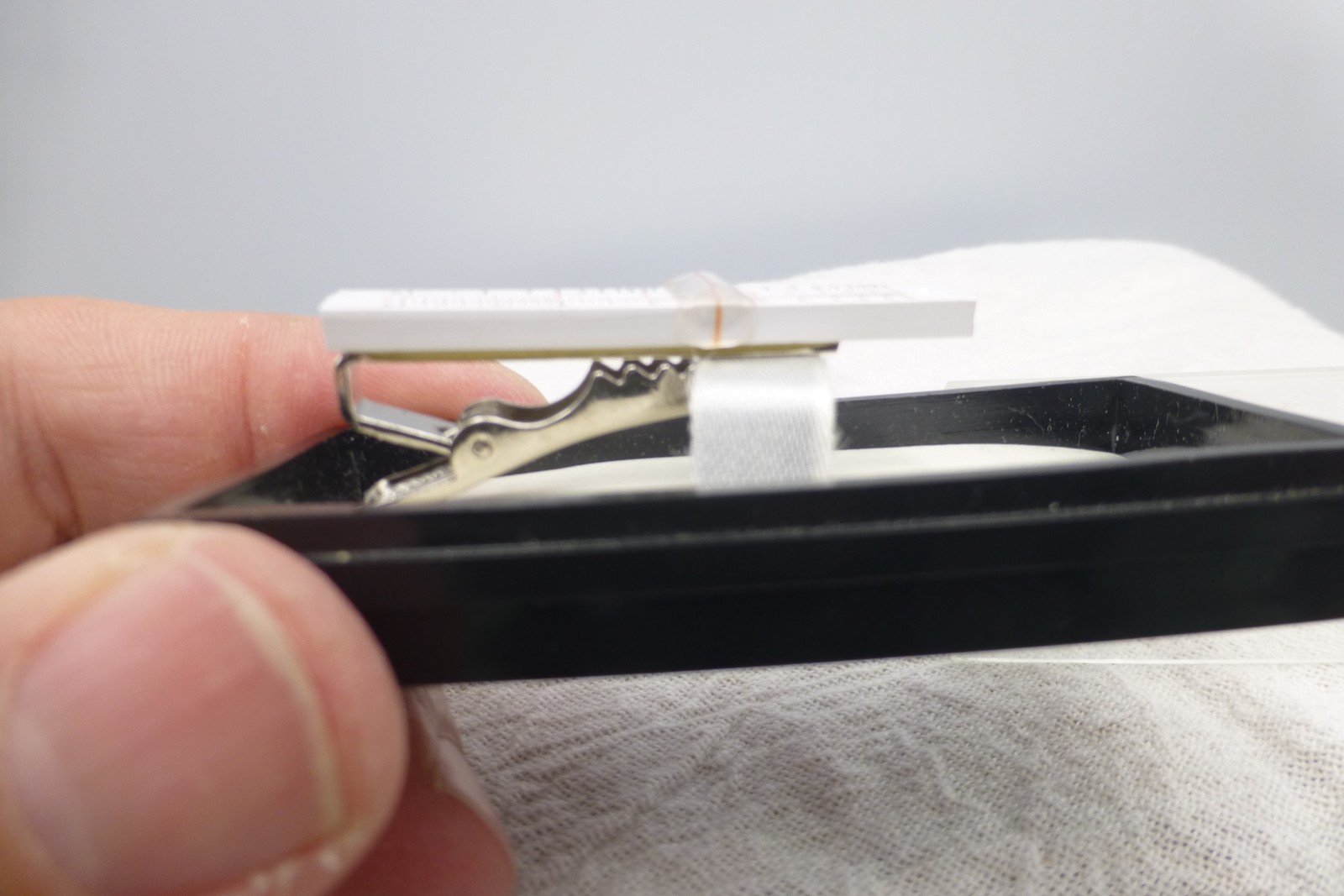 Vintage Miniature Slide Rule Tie Clip in Pyramid Mouldings Case Science