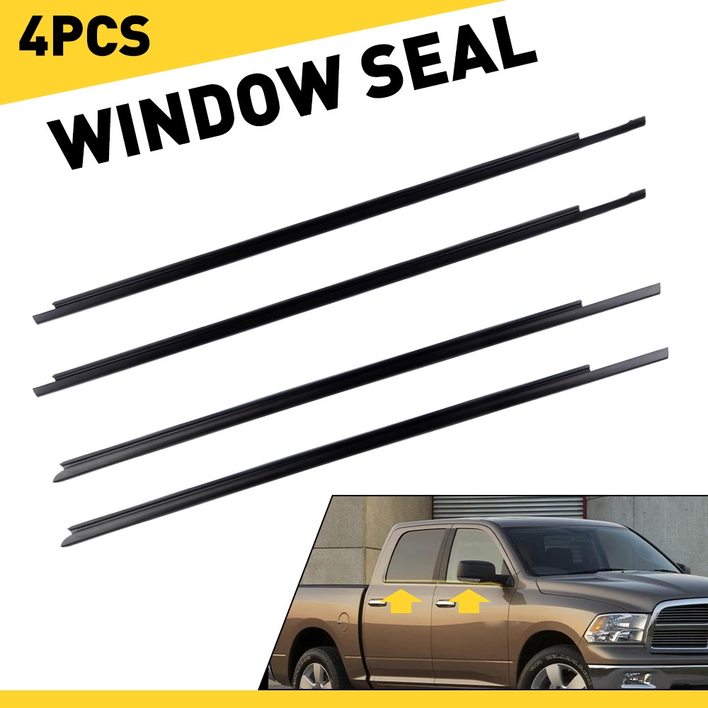 Set of 4Pcs Outer Belt Weatherstrip For 2009-2021 Ram 1500 2500 3500 4500 5500