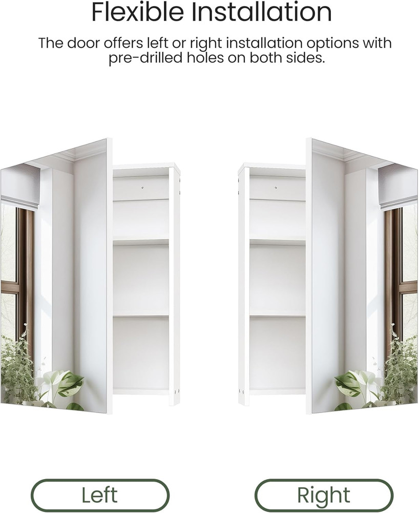Stylish Wall-Mounted Bathroom Vanity & Mirror with Adjustable Storage Cabinet