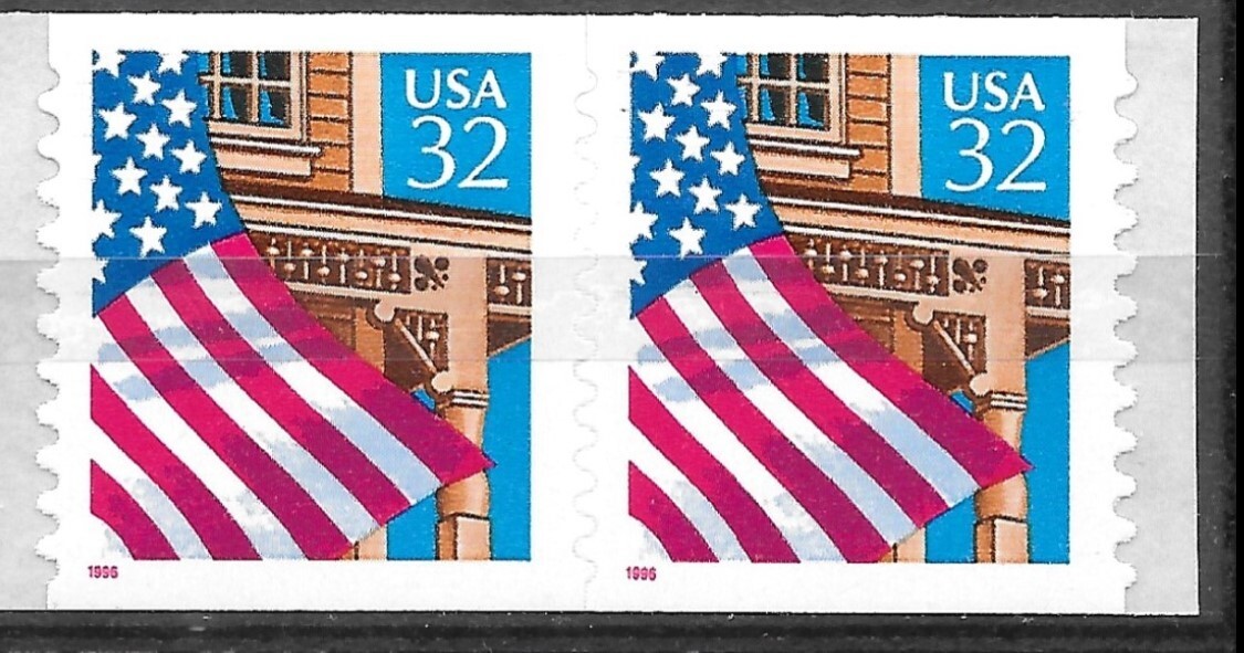 Scott #2915C, 11 x 12, Valley-Valley, Peak-Peak, 32c Flag over Porch, Mint NH