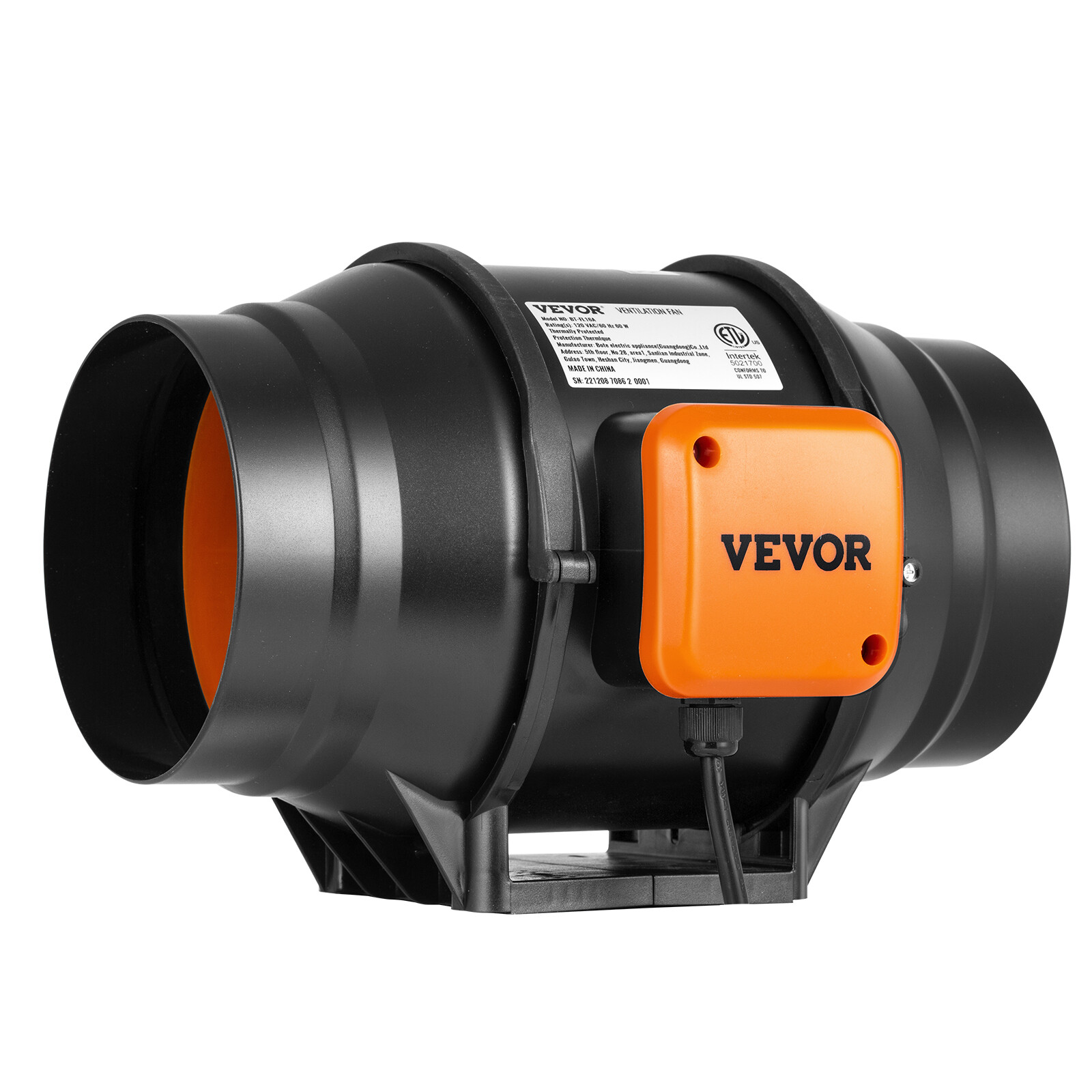 VEVOR 6 Inch Inline Duct Fan HVAC Exhaust Blower Kit, Variable Speed