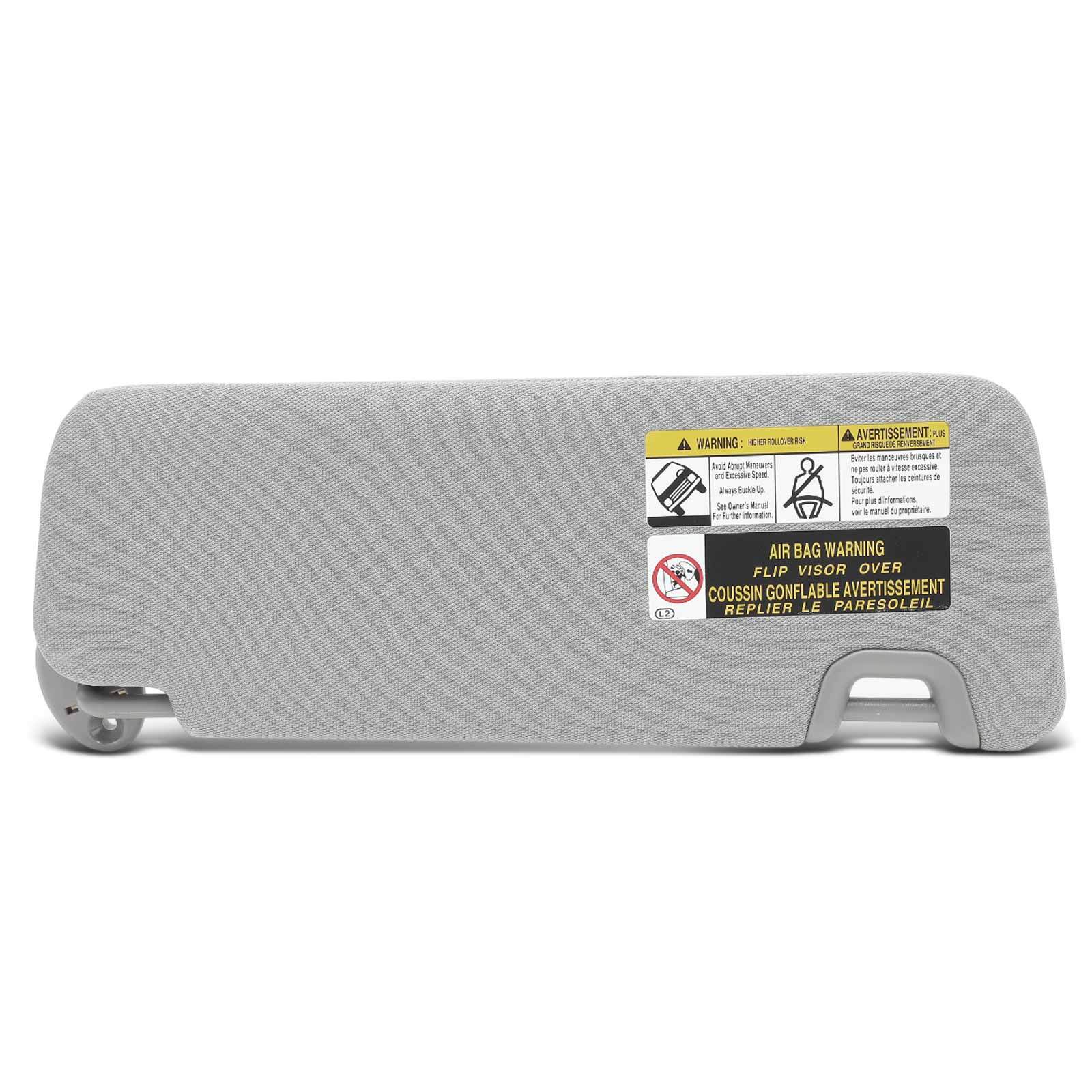 Gray Left Driver Sun Visor with Mirror & Light for Toyota Highlander 2014-2019