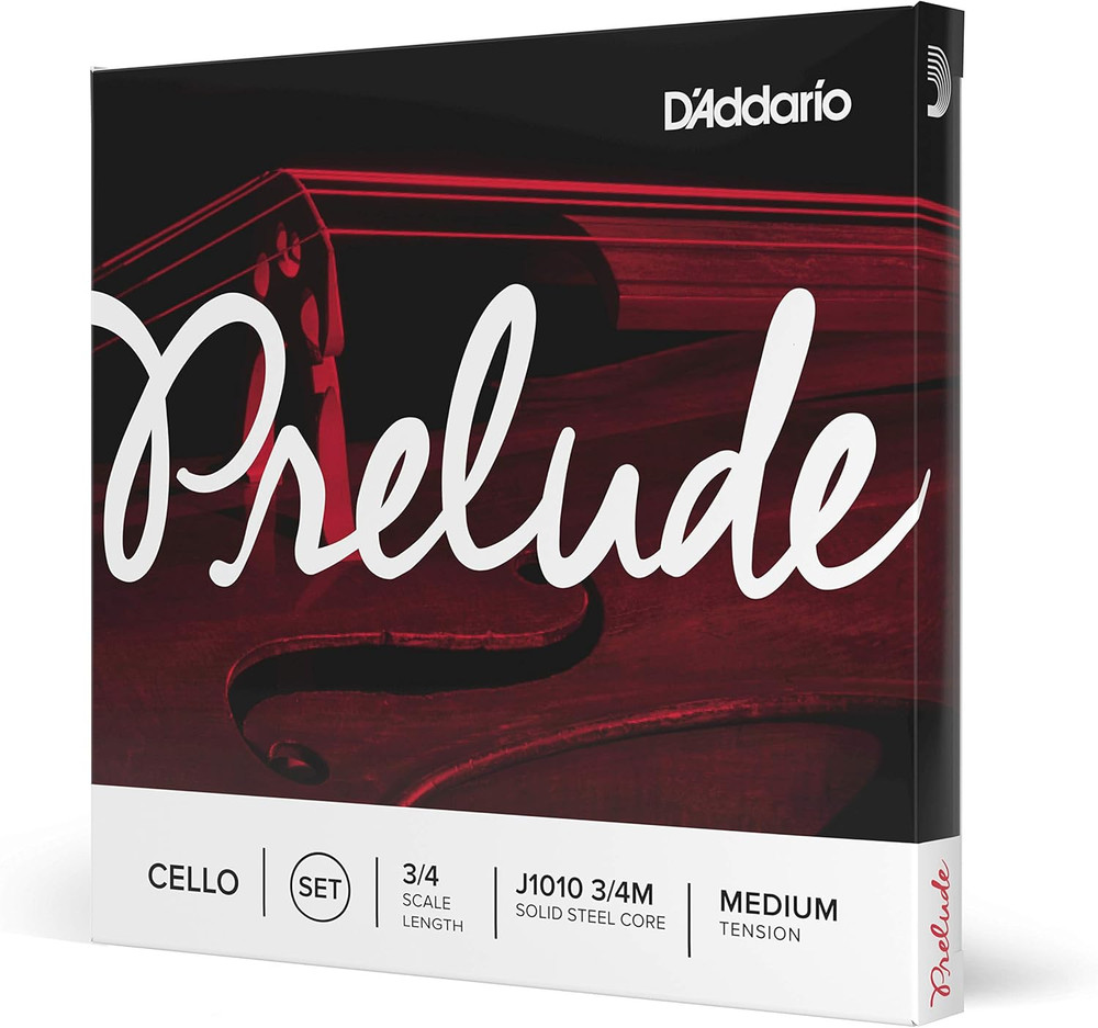 J1010 Prelude Cello String Set, 3/4 Scale Medium Tension (1 Set) –Solid Steel Co