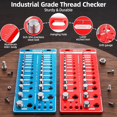 62 Nut and Bolt Thread Checker Standard and Metric,Bolt Size 62 Thread Checker