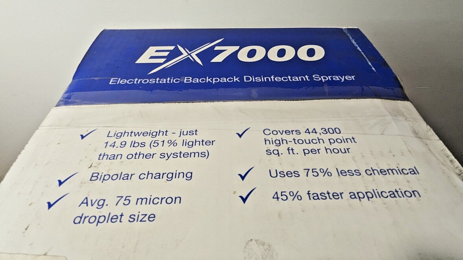 EMist Cordless Backpack Electrostatic Sprayer w/2 Batteries & Charger EX-7000