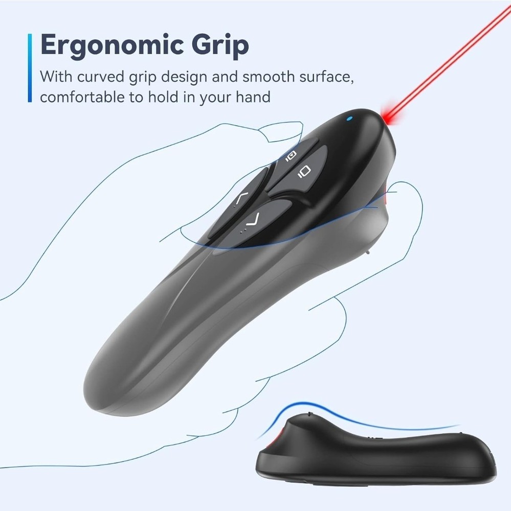 Wireless Presenter Remote USB PowerPoint Clicker with Red Laser Pointer