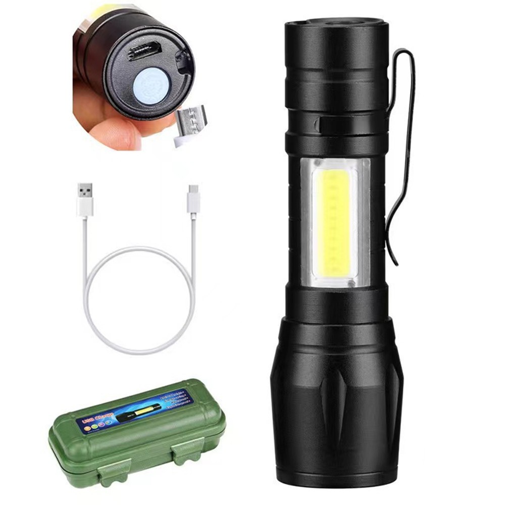 35000000 lumens Small LED Mini Flashlight Pocket Super Bright Torch Rechargeable