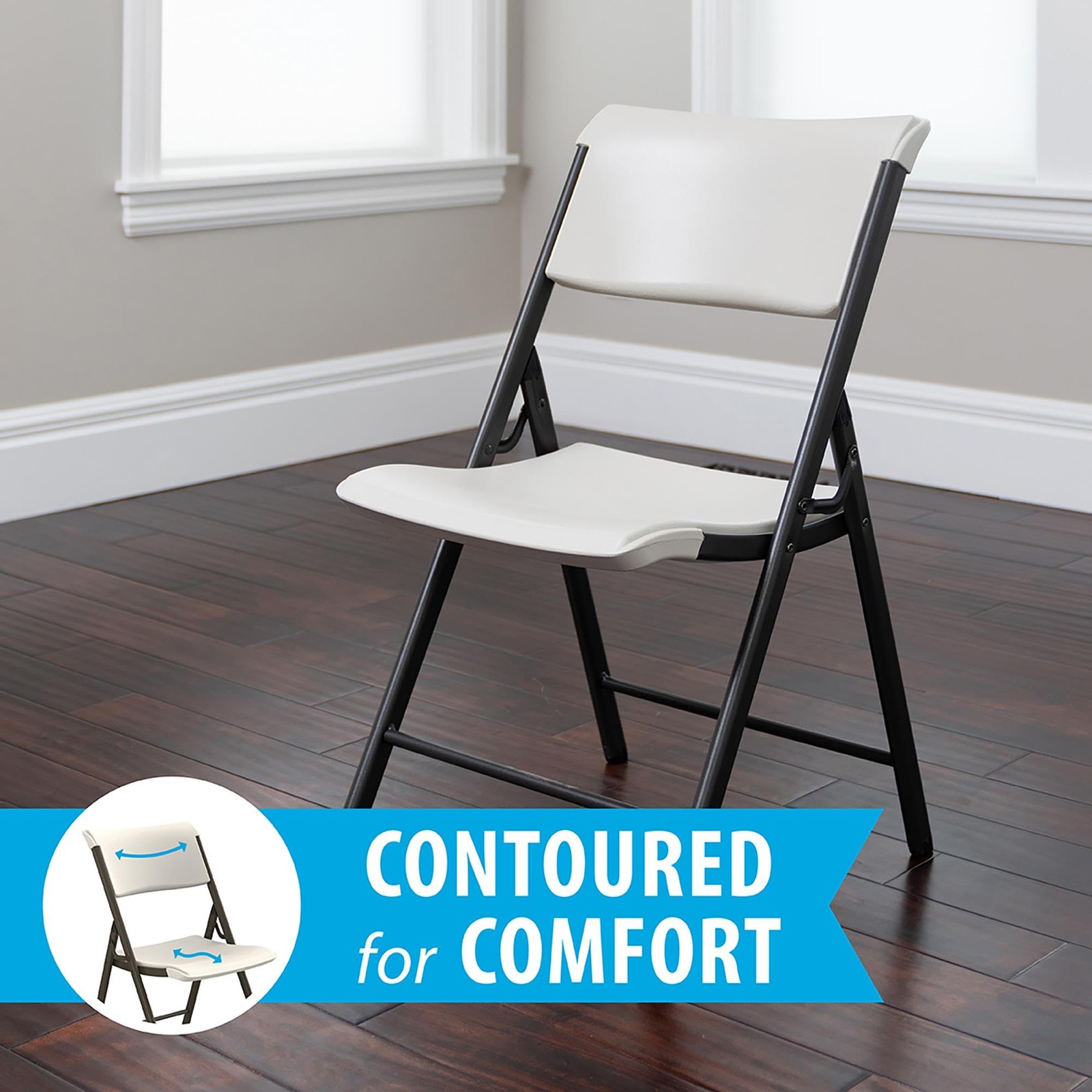 LIFETIME A-Frame Folding Chair, 4-Pack, Almond