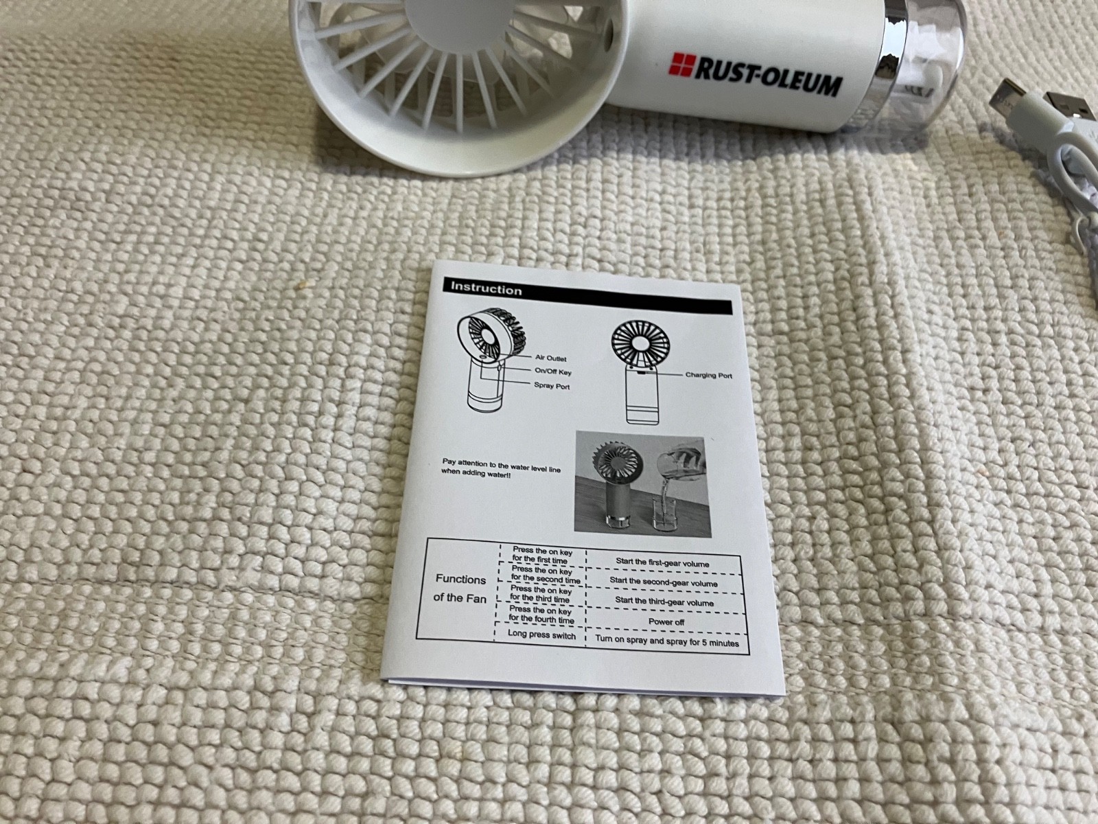 Rustoleum Advertising Rustoleum hand held cool mist fan