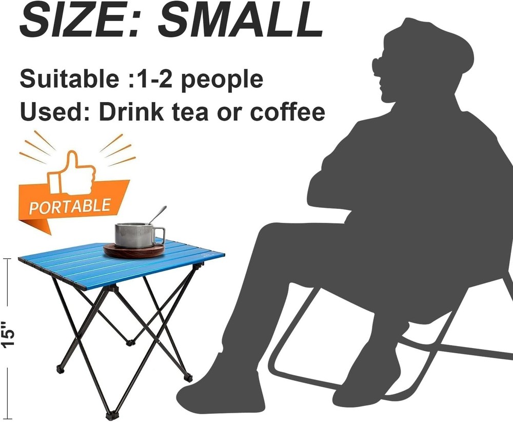 Blue Lightweight Portable Camping Table - Easy Assembly & Multipurpose Use
