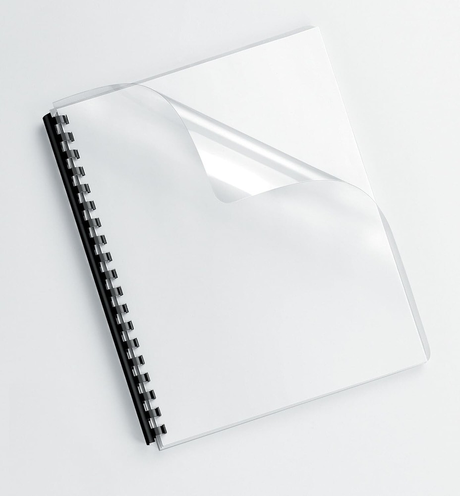 100 Pack Oversize Transparent PVC Binding Covers - Clear Document Shields
