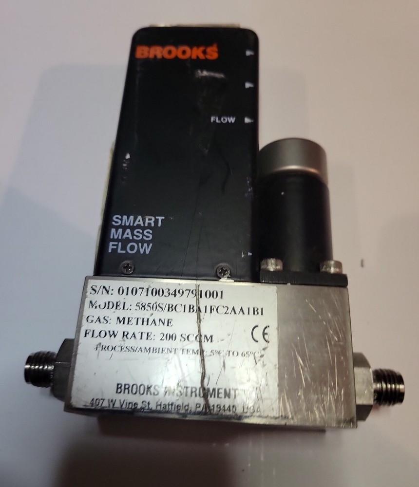 BROOKS 5850S/BC1BA1FC2AA1B1 Methane 200 SCCM Smart Mass Flow Controller