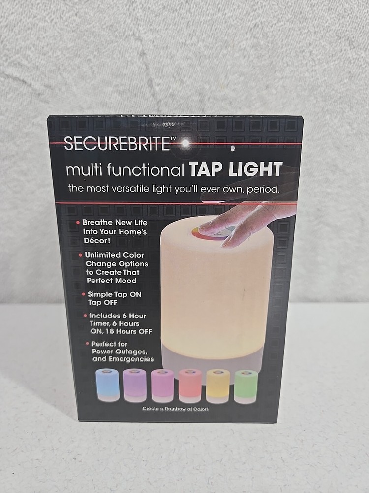 SECUREBRITE Multi Functional Color Changing/White Light Tap Light With Timer