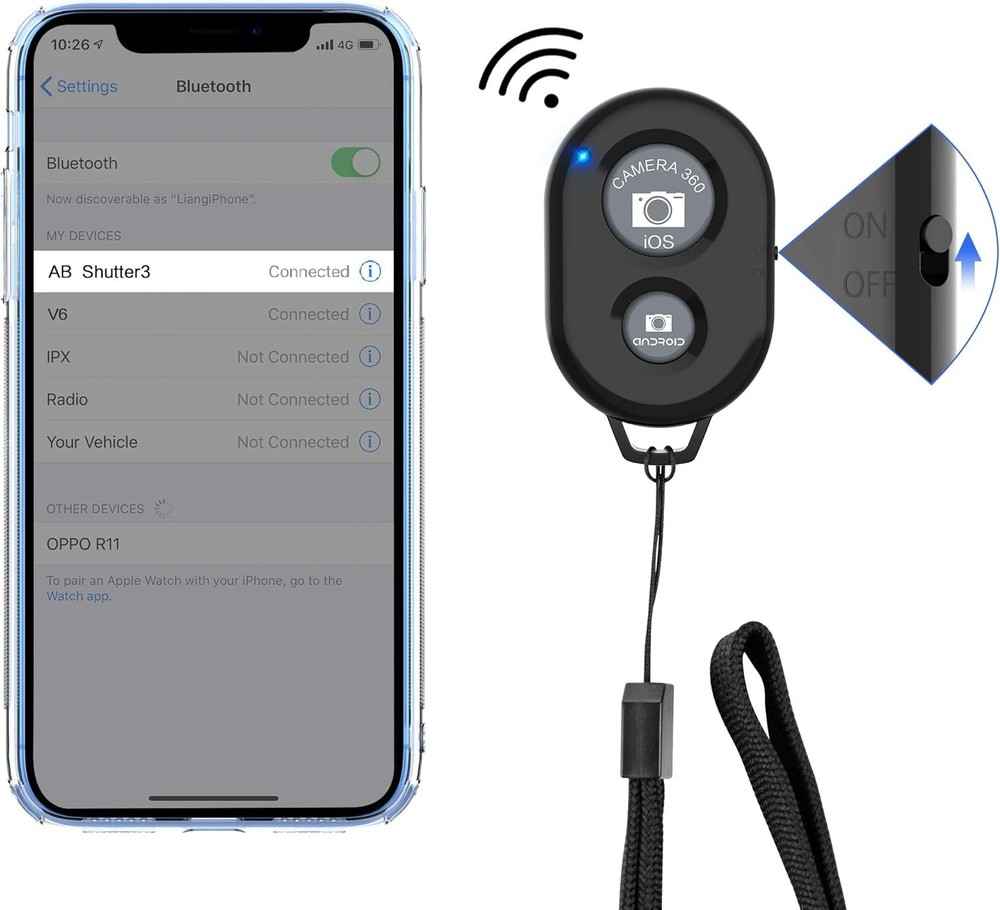 Wireless Camera Remote Shutter for Smartphones 2 Pack, Wireless Phone Camera ...