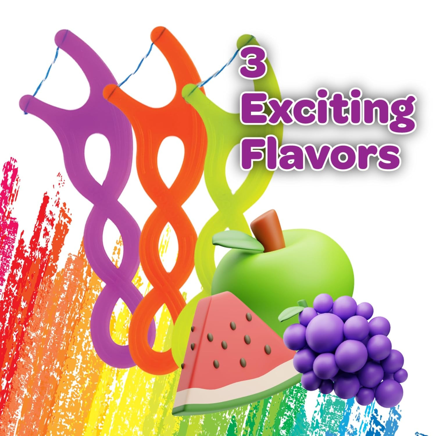 GUM Crayola Twistables Kids Flossers with Fluoride, 90 Count, Ages 3+