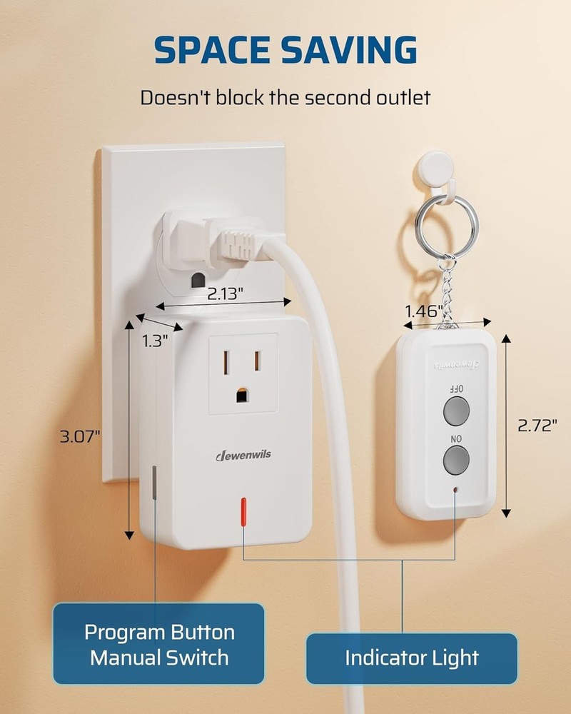 Compact 100ft RF Range Remote Light Switch Kit - Easy Install, Safe & Versatile