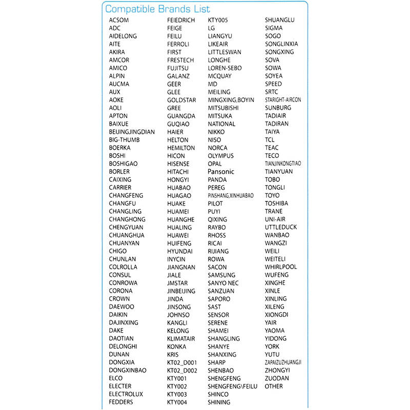 Universal A/C Air Conditioning Remote Control Replace for Most Air Conditioner