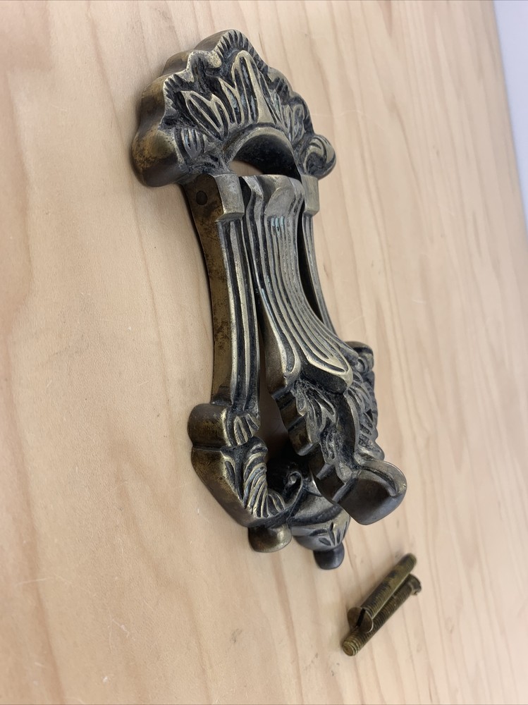Vintage Classical Acanthus Leaf Brass Door Knocker .