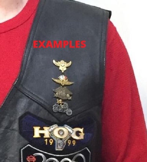 Bush Pilot Wings BIKER PIN W/ LOCKING BACK FOR VEST JACKET LEATHER DENIM dyna