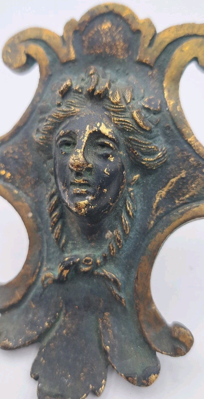 Antique / Vintage Brass Face Furniture Frame Decorative Accents Hardware Decor