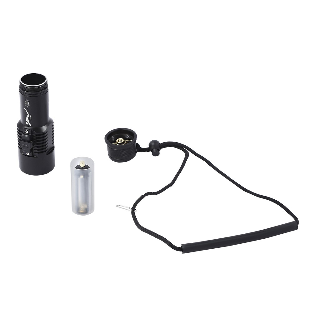 Dive Light Compact Bright Diving Torch Submersible Flashlight Lamp+Battery Set