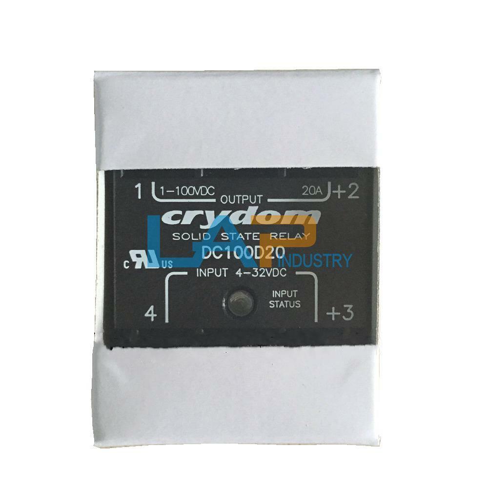 New For Crydom DC Solid State Relay DC100D20 INPUT 4-32VDC OUTPUT 20A 1-100VDC