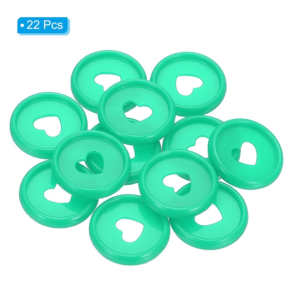 24mm Plastic Book Binding Discs, 22 Pack Expansion Discs Heart, Dark Green