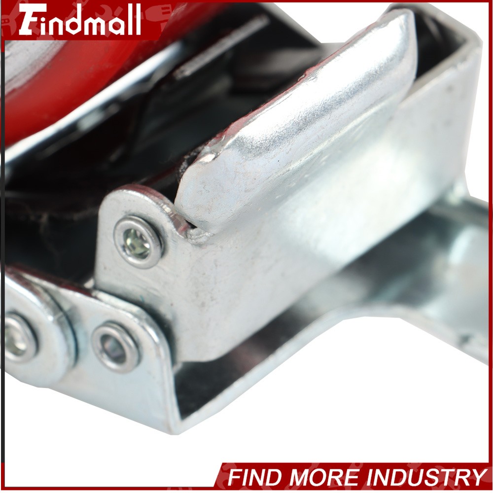 Findmall 4 Pack 6" Heavy Duty Caster Wheels Swivel Plate Total Lock Brake Red