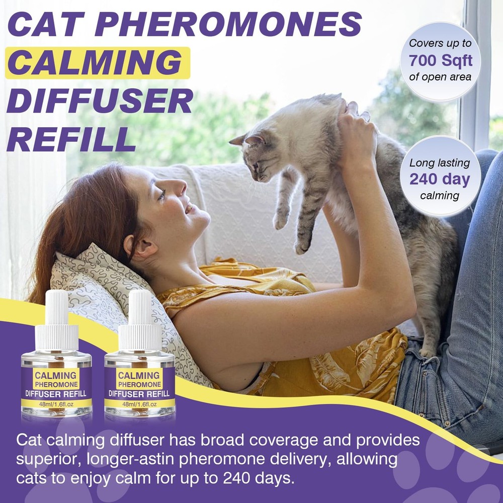 Cat Calming Diffuser Refills, 8 Pack Pheromones for Cats Refill Long-Lasting ...