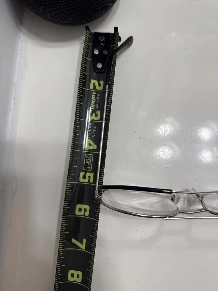 Silver Frame Rectangular Eyeglasses with Black Temple Tips