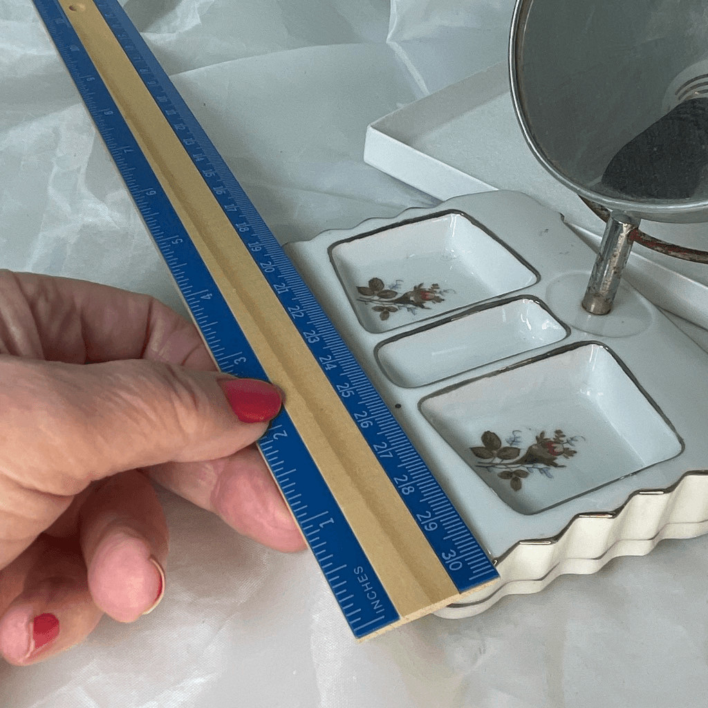 Vintage porcelain floral vanity with 2 sided mirror