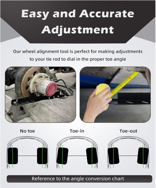 Wheel Alignment Tool Kit 2Pk Heavy Duty Toe Alignment Tool Plates, Tape Measures