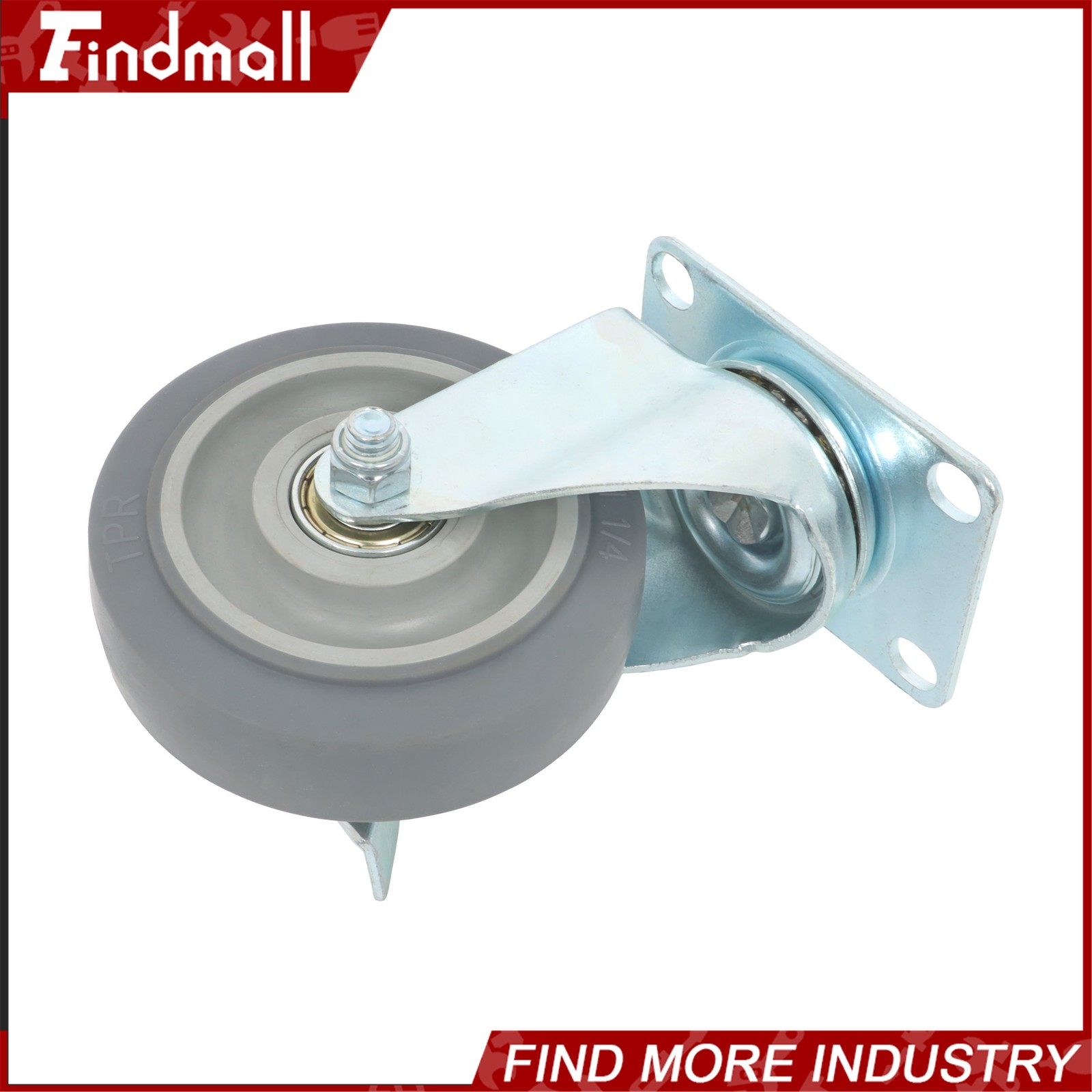 Findmall 4 Pcs 4" Swivel Caster Wheels (Two Straight, Two Diagonal Belt Brakes)