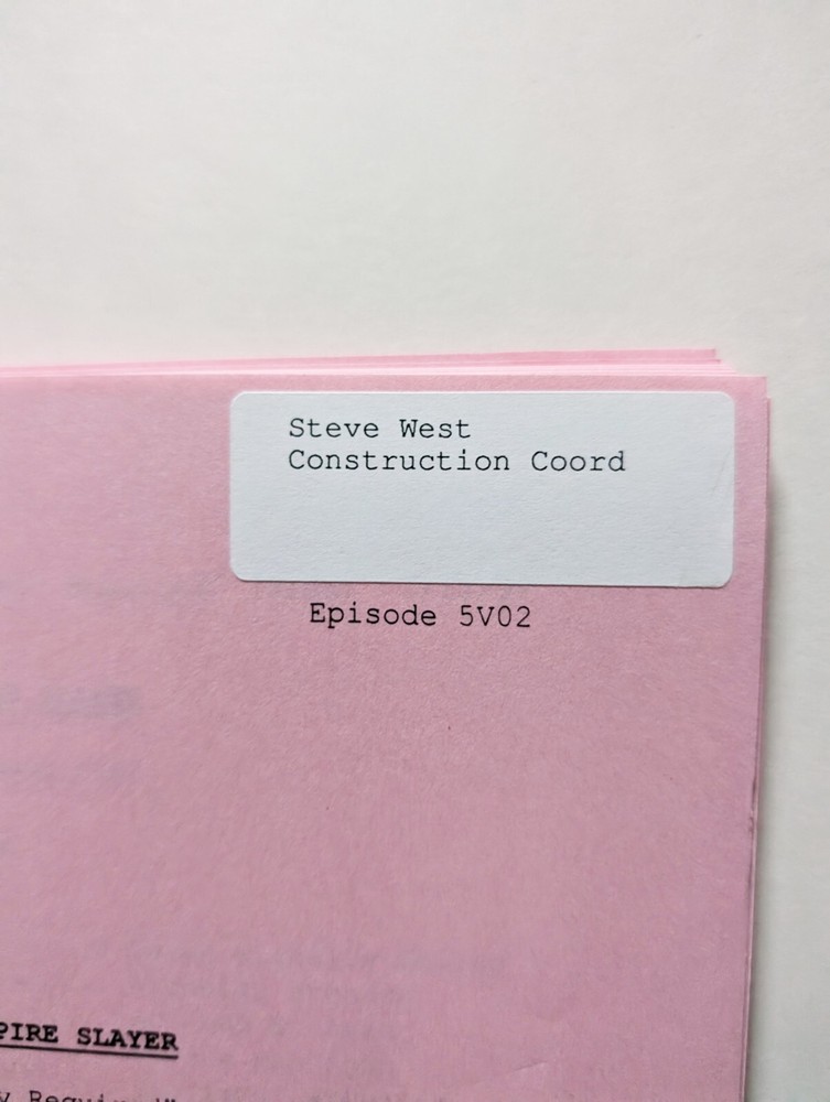 Buffy The Vampire Slayer Original Script - "Some Assembly Required" S02E02