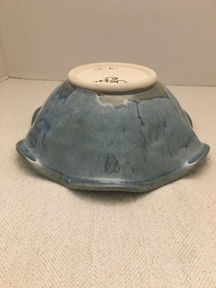 Jen Stein Art Pottery Bowl Decor Piece Chickadee Pattern