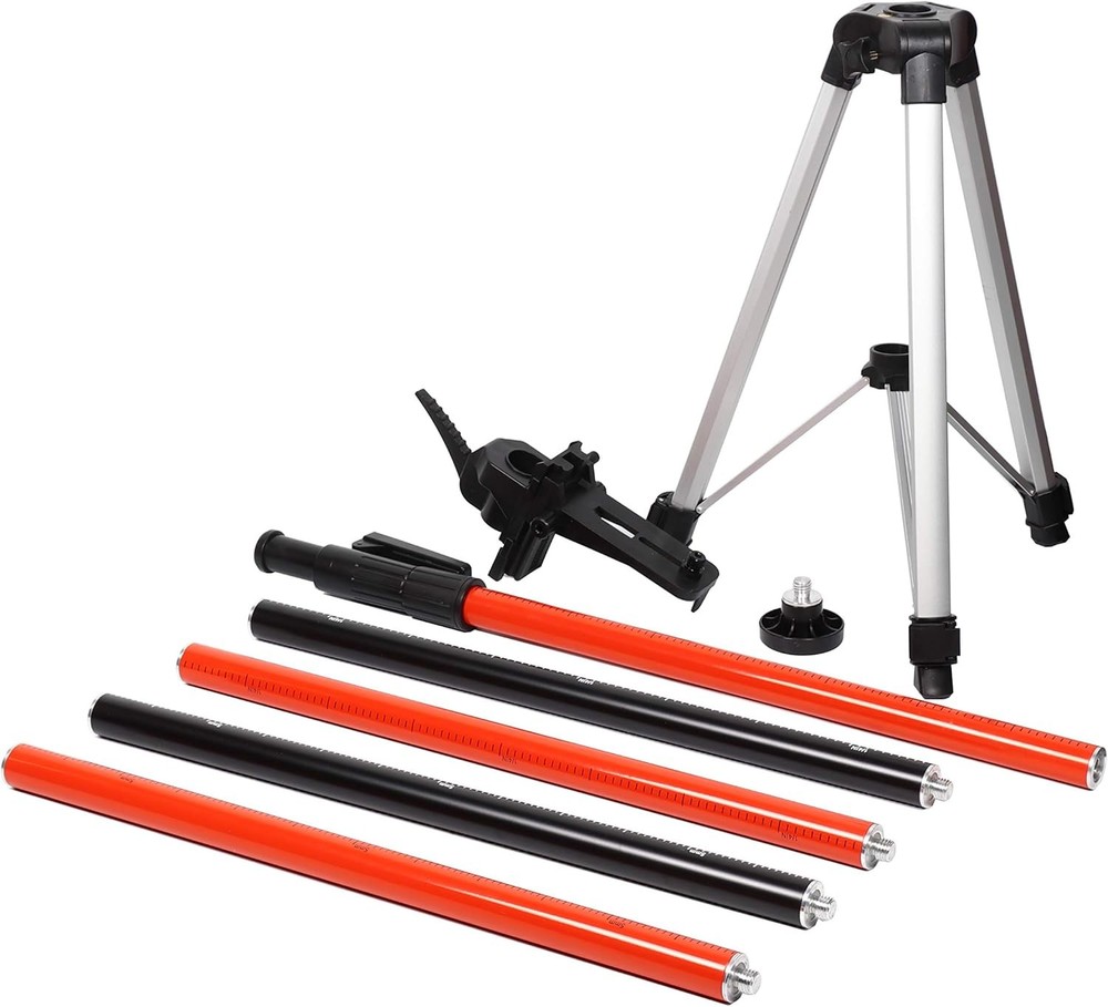 Telescoping Pole, Laser Level Support Pole with Red & Black