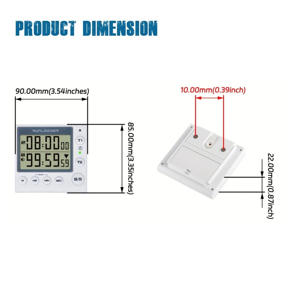Digital Kitchen Cooking Timer Clock Count-up/Count Down Back Bracket Aloud Alarm