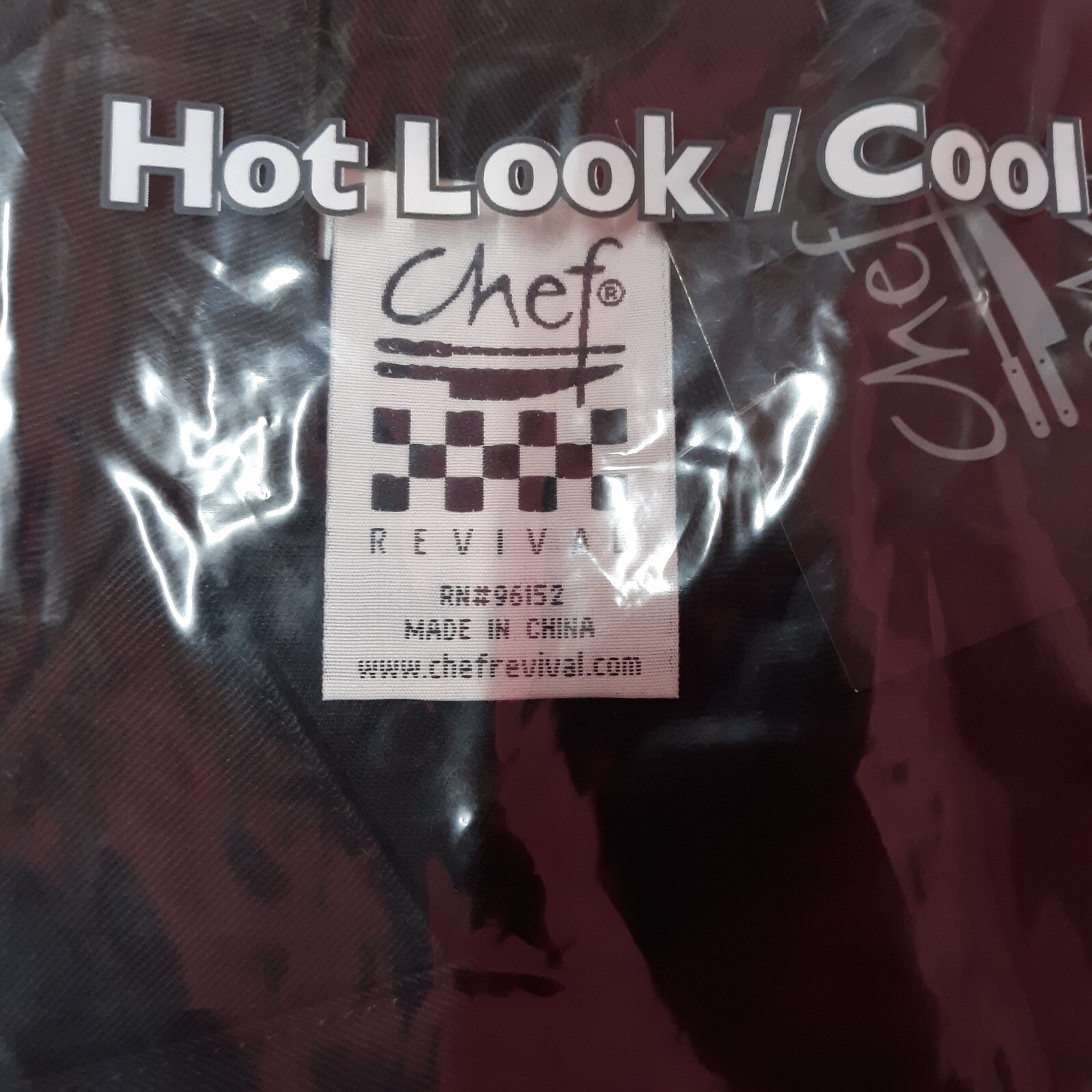 CHEF REVIVAL EURO JACKET BLACK (J070BK-XS) 3/4 SLEEVE WITH HIDDEN SNAP