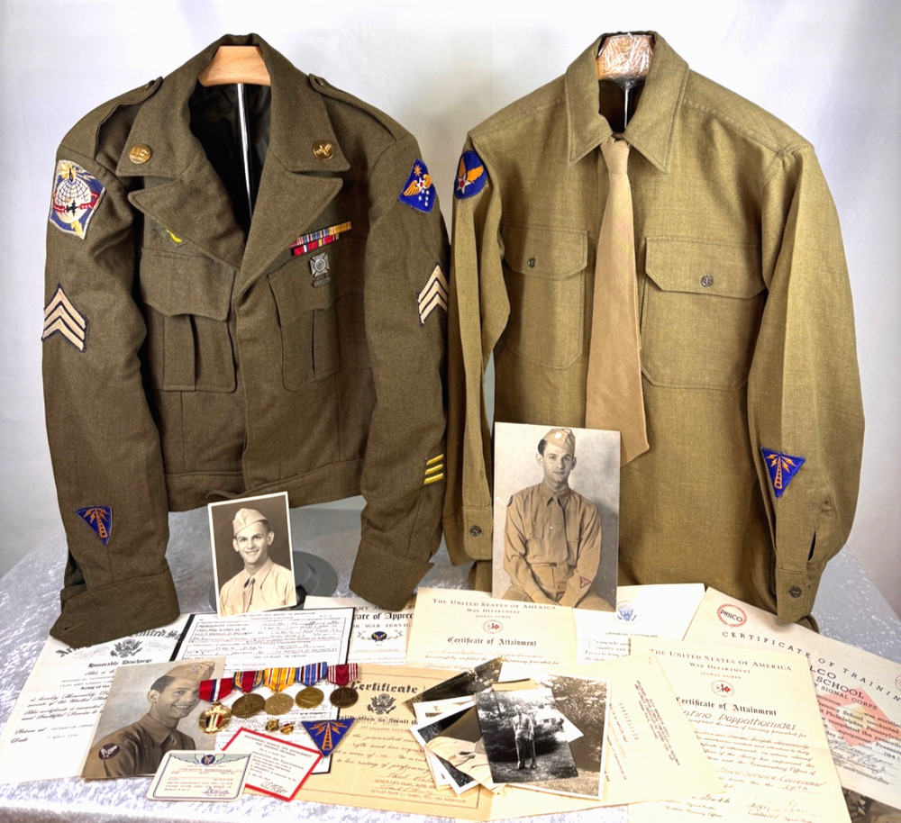 WWII USAAF – AIRWAYS COMMUNICATIONS SYSTEM GROUPING – UNIFORM, MEDALS & DOCS