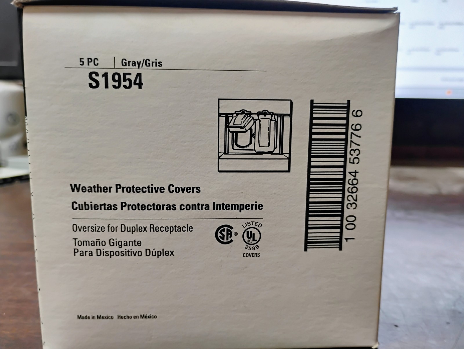 COOPER S1954 1-GANG DUPLEX RECEPTACLE COVER OVERSIZE WEATHER PROTECTIVE NEW