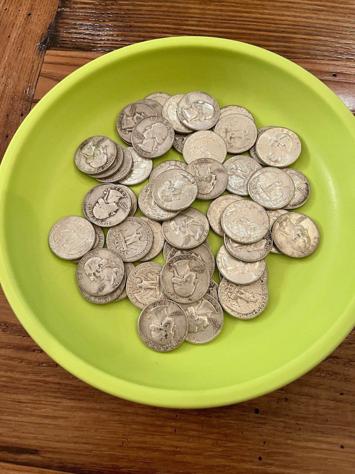 (LOT of (50) WASHINGTON QUARTERS 90% SILVER Mixed Dates & Condition