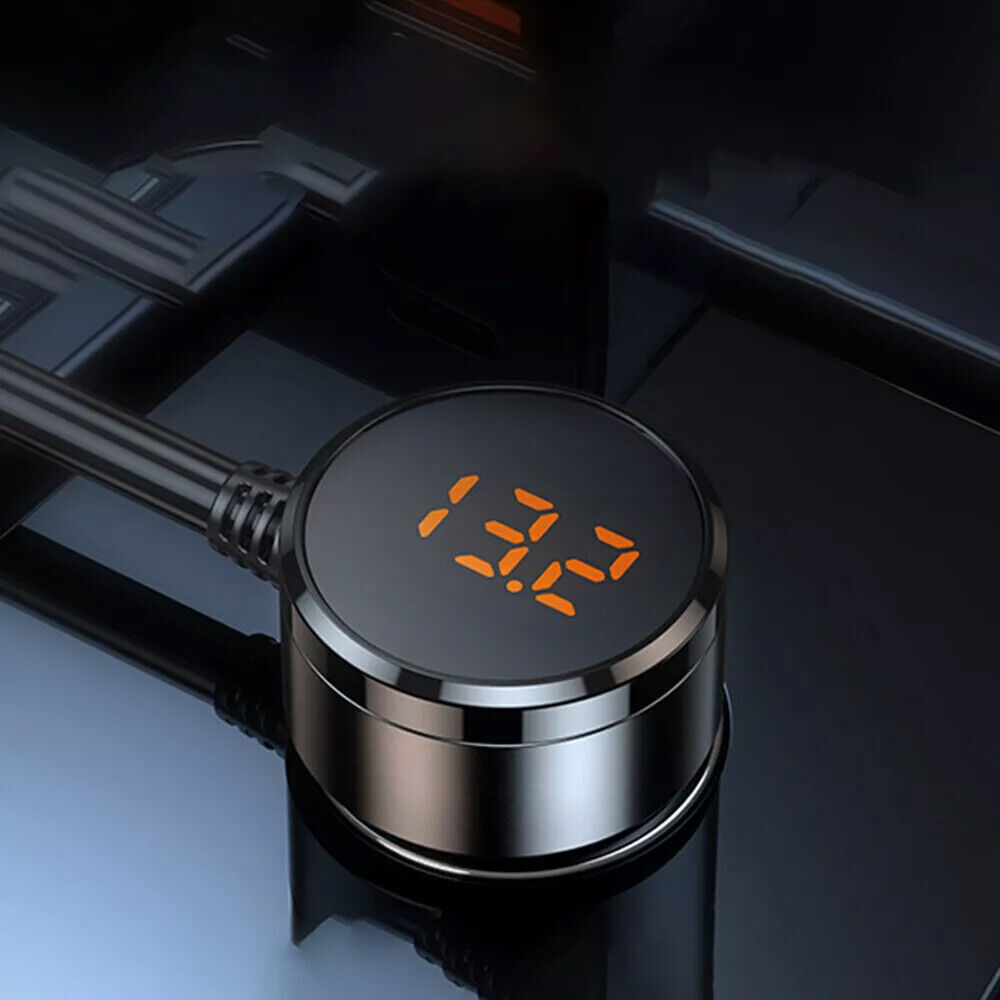 3Way Car Cigarette Lighter Socket Splitter USB Fast Charger Power Adapter 12-24V